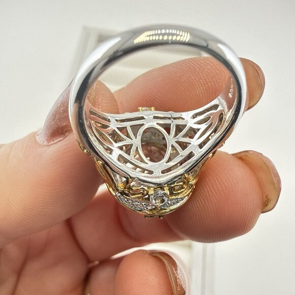 Victoria Wieck Ring Green Prasiolite Sterling Silver 925 Oval 8 Gold Clad HSN - Picture 8 of 11